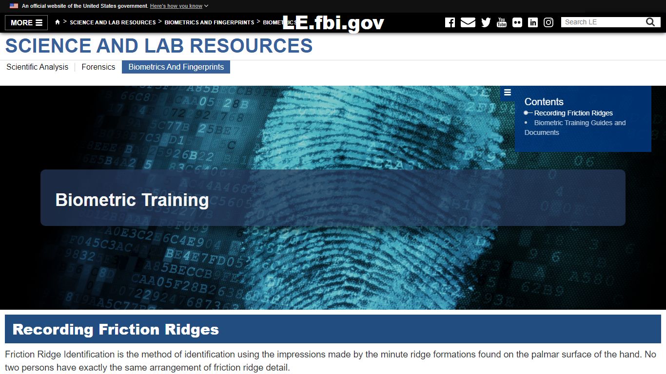 Biometric Training — LE - Federal Bureau of Investigation